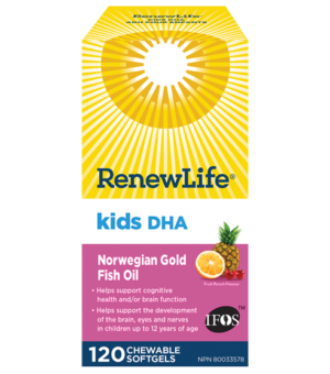 Renew Life® Kids DHA Norwegian Gold, Fish Oil, Daily Vitamin and Omega 3's