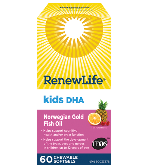 Renew Life® Kids DHA Norwegian Gold, Fish Oil, Daily Vitamin and Omega 3's